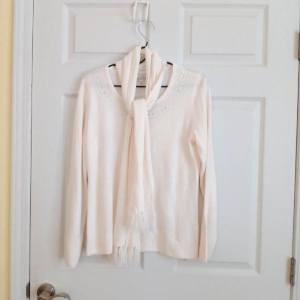 Carolyn Taylor soft cream long sleeve pullover sweater Size Large